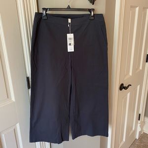 NWT Eileen Fisher Cotton Wide Leg Cropped Pants, graphite color, size S/P